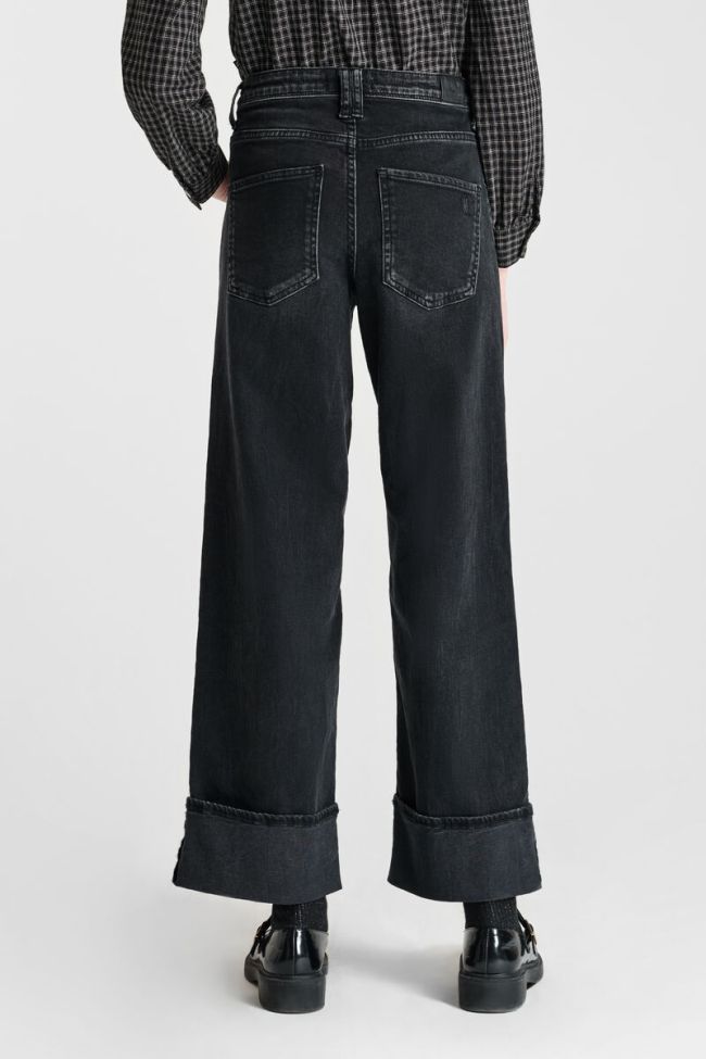 Jeans regular wide Revers High Waist schwarz Nr. 1