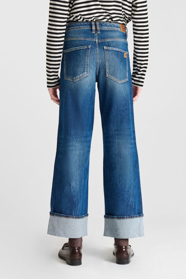 Jeans regular wide Revers High Waist blau Nr. 4
