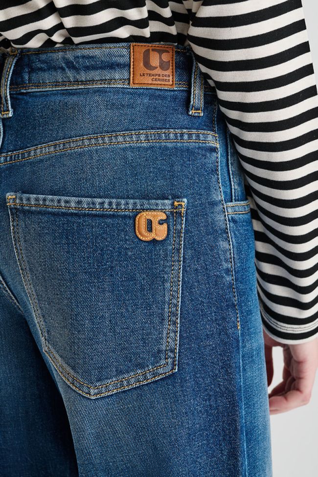 Jeans regular wide Revers High Waist blau Nr. 4