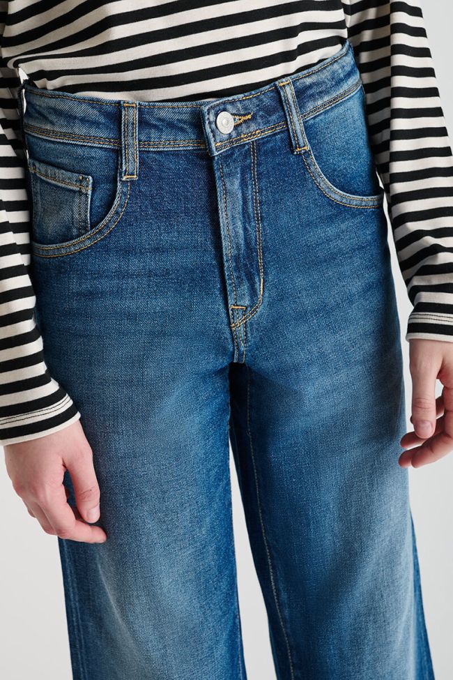 Jeans regular wide Revers High Waist blau Nr. 4