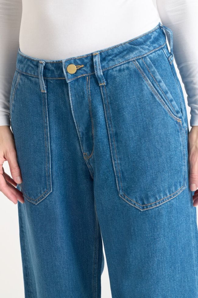 Jeans wide leg Victoria high waist tencel dunkelblau