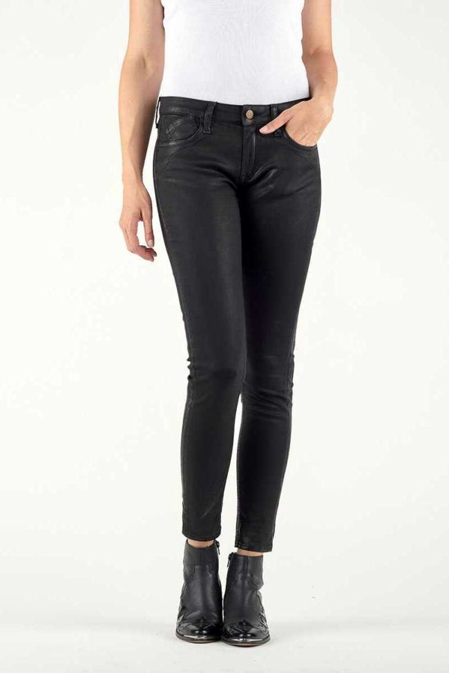 Jeans 300/16 Slim Effet Cuir Noir