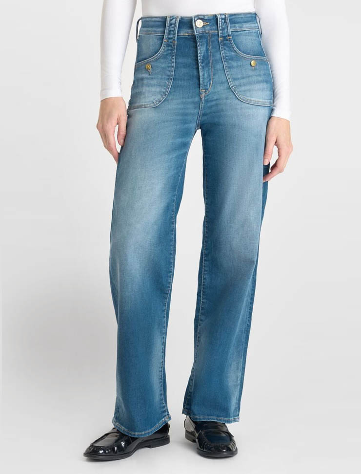 wide leg jeans damen le temps des cerises